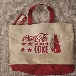 Coca Cola Red and Cream Tote Bag Nwt